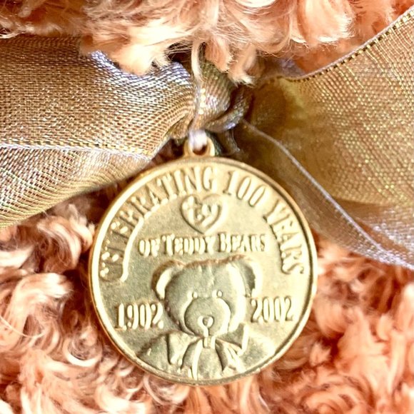 2002 Ty Classic Teddybearsary 100th Anniversary Teddy Bear Plush Stuffed Animal - Picture 4 of 8